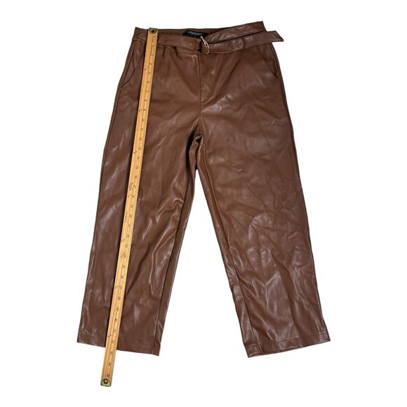 Marc New York Andrew Marc Womens Cognac Faux Leather Cropped Pants 2 - Picture 6 of 16